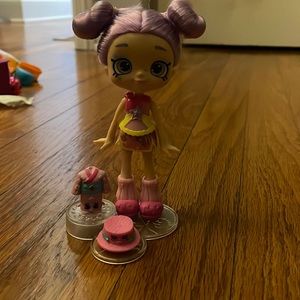 Shopkin Doll. Comes with 2 shopkins. Good condition.